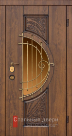 Стальная дверь Дверь с стеклом №10 с отделкой МДФ ПВХ