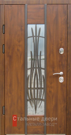 Стальная дверь Дверь с стеклом №2 с отделкой МДФ ПВХ