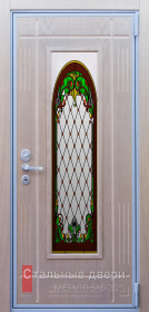 Стальная дверь Дверь с витражом №23 с отделкой МДФ ПВХ