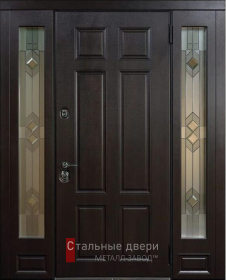 Стальная дверь Дверь с витражом №1 с отделкой МДФ ПВХ