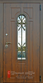 Стальная дверь Дверь с стеклом №27 с отделкой МДФ ПВХ