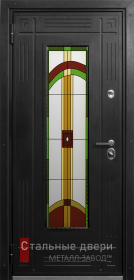 Стальная дверь Дверь с витражом №25 с отделкой МДФ ПВХ