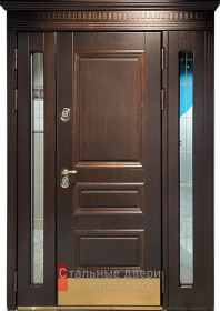 Стальная дверь Дверь с витражом №4 с отделкой МДФ ПВХ