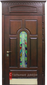 Стальная дверь Дверь с витражом №13 с отделкой МДФ ПВХ